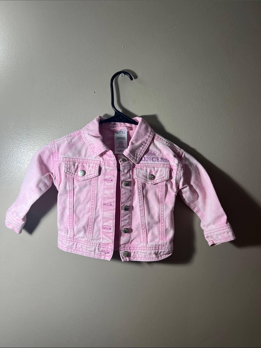 Disney Light Pink Kids Denim Jacket with Chest Pockets